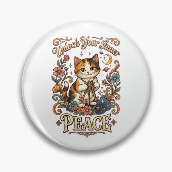 Item preview, Unlock Your Inner Peace: Cosmic Cat Retro-Vintage T-Shirt Design designed and sold by NinaCreator.
