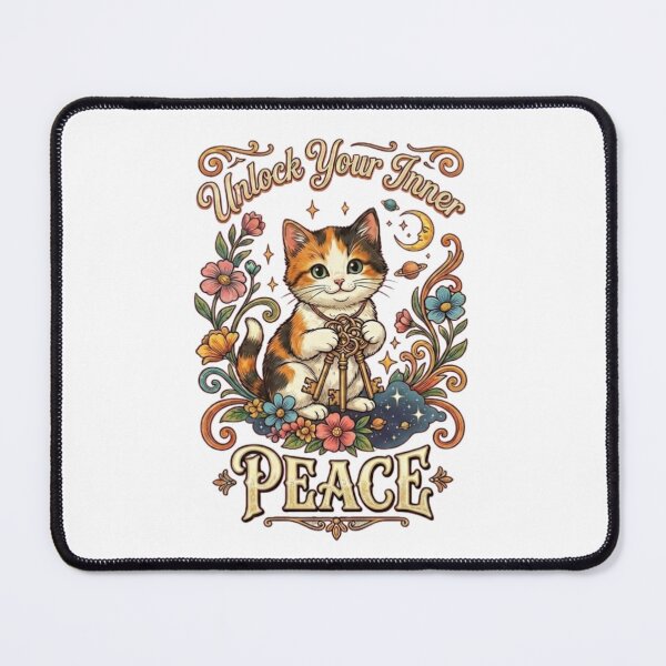 Item preview, Unlock Your Inner Peace: Cosmic Cat Retro-Vintage T-Shirt Design designed and sold by NinaCreator.