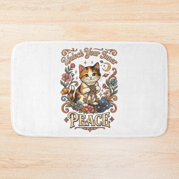 Item preview, Unlock Your Inner Peace: Cosmic Cat Retro-Vintage T-Shirt Design designed and sold by NinaCreator.