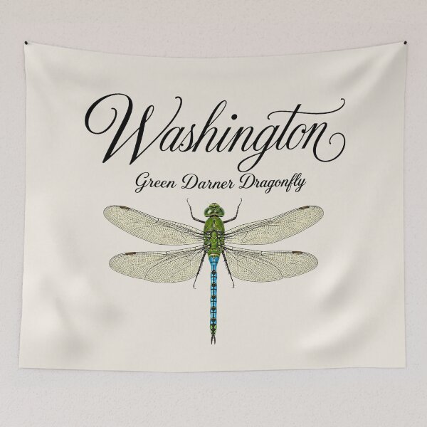 Item preview, Washington Green Darner Dragonfly State Poster designed and sold by The-Drip-Studio.