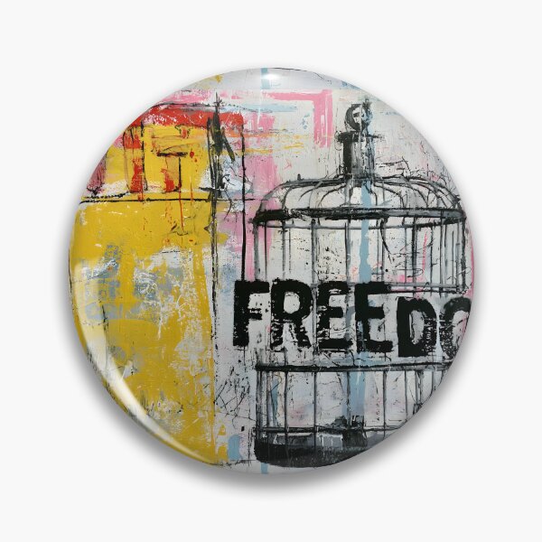 Item preview, Freedom Beyond the Cage - Bird Perched Beside a Symbol of Hope and New Beginnings designed and sold by OlfactoART Studio.