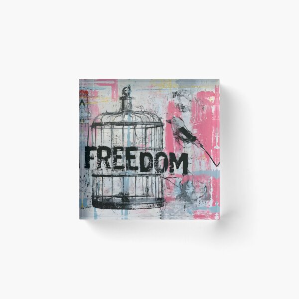 Item preview, Freedom Beyond the Cage - Bird Perched Beside a Symbol of Hope and New Beginnings designed and sold by OlfactoART Studio.
