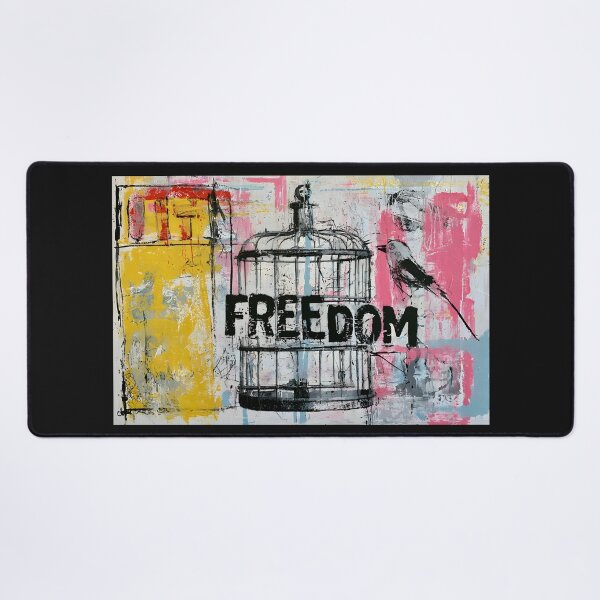 Item preview, Freedom Beyond the Cage - Bird Perched Beside a Symbol of Hope and New Beginnings designed and sold by OlfactoART Studio.