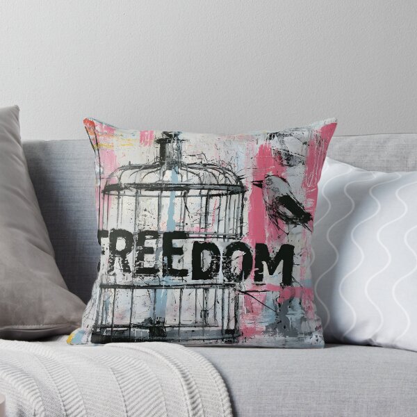 Item preview, Freedom Beyond the Cage - Bird Perched Beside a Symbol of Hope and New Beginnings designed and sold by OlfactoART Studio.
