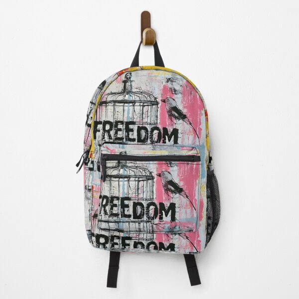 Item preview, Freedom Beyond the Cage - Bird Perched Beside a Symbol of Hope and New Beginnings designed and sold by OlfactoART Studio.