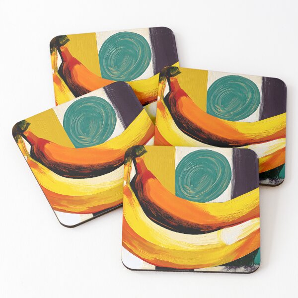 Item preview, Bananas in Bold Geometry - Vibrant Kitchen Art Bursting with Contemporary Color designed and sold by OlfactoART Studio.