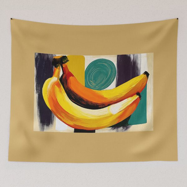 Item preview, Bananas in Bold Geometry - Vibrant Kitchen Art Bursting with Contemporary Color designed and sold by OlfactoART Studio.