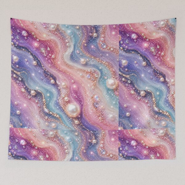 Item preview, Luxury Pearl & Crystal Fluid Art Marble designed and sold by Aramdesing.