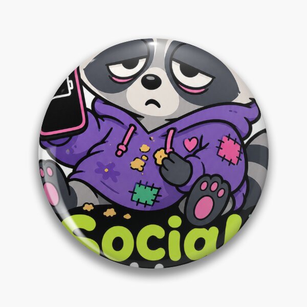 Item preview, Social Battery Crumbs Raccoon - Neurospicy ADHD & Introvert Humor Sticker designed and sold by VisualArtsOasis.