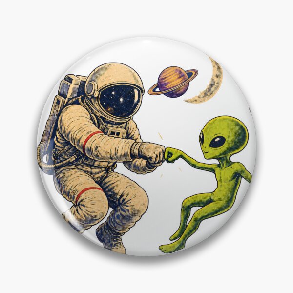 Item preview, Astronaut Alien Fist Bump Space Friendship Design designed and sold by arawaksupplyco.