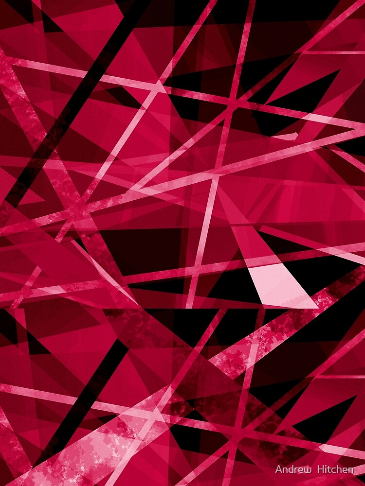 Thumbnail 3 of 3, Scarf, Dynamic Red Geometric Pattern designed and sold by Hitchen.