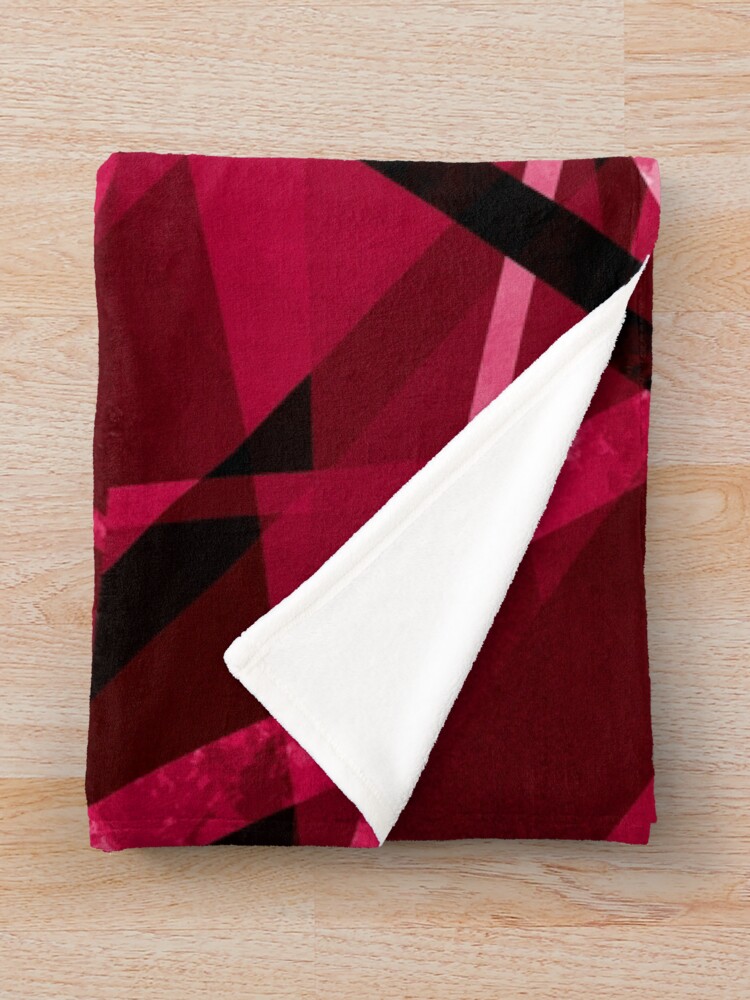Thumbnail 3 of 6, Throw Blanket, Dynamic Red Geometric Pattern designed and sold by Hitchen.