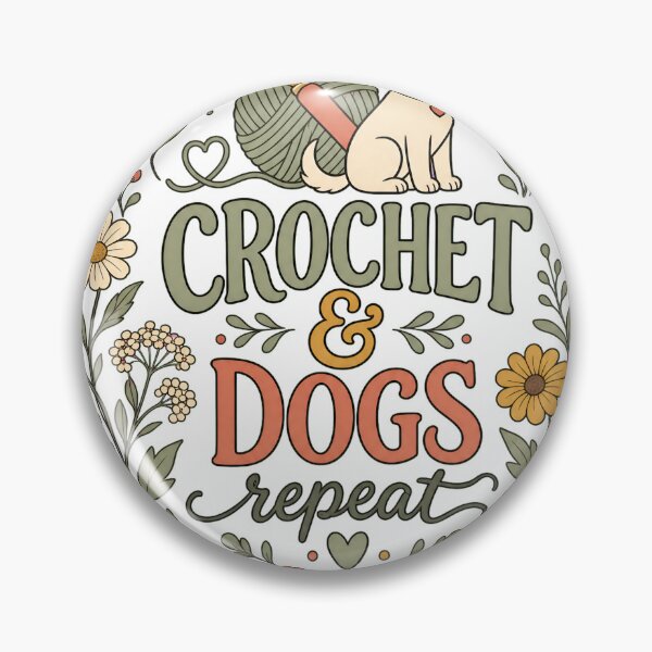 Item preview, Crochet and Dogs Repeat Floral Wreath Dog Mom designed and sold by arawaksupplyco.