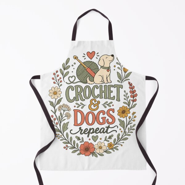 Item preview, Crochet and Dogs Repeat Floral Wreath Dog Mom designed and sold by arawaksupplyco.
