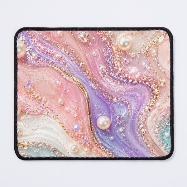 Item preview, Luxury Pearl & Crystal Fluid Art Marble designed and sold by Aramdesing.