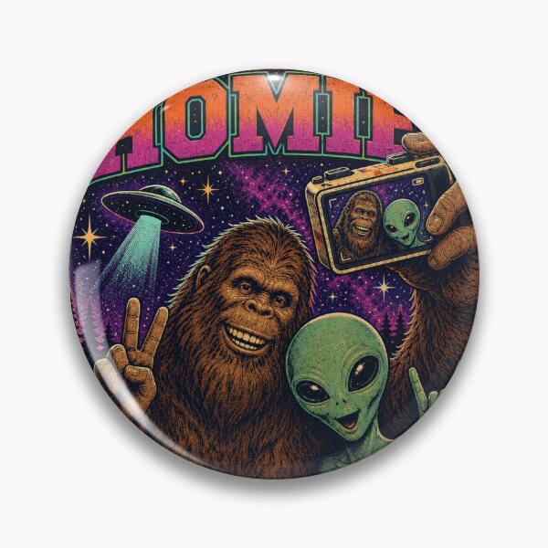 Item preview, Cryptid Homies Bigfoot Alien Selfie Design designed and sold by arawaksupplyco.