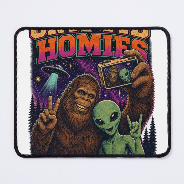 Item preview, Cryptid Homies Bigfoot Alien Selfie Design designed and sold by arawaksupplyco.