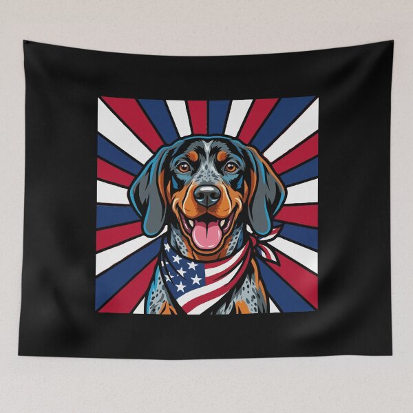 Item preview, Bluetick Coonhound 4th of July Dog – Patriotic USA Puppy Gift designed and sold by The Real Life Symphony.