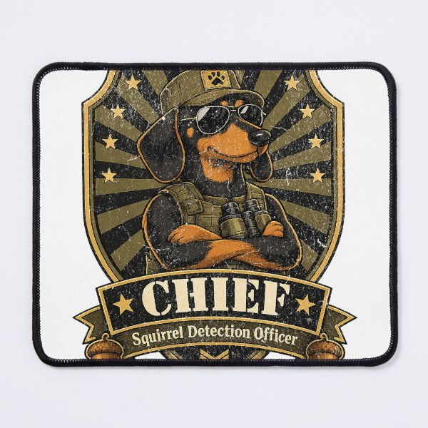 Item preview, Dachshund Squirrel Detection Officer Wiener Dog designed and sold by arawaksupplyco.