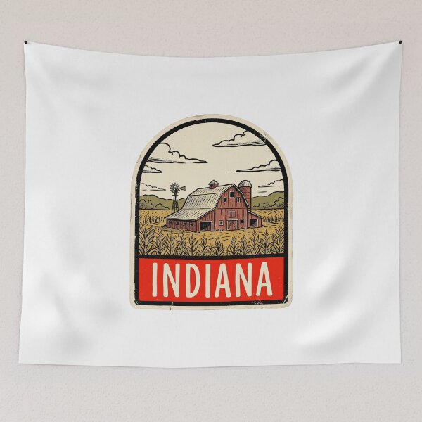 Item preview, Vintage Indiana Farm Barn Retro Travel Design designed and sold by Paper Drip.