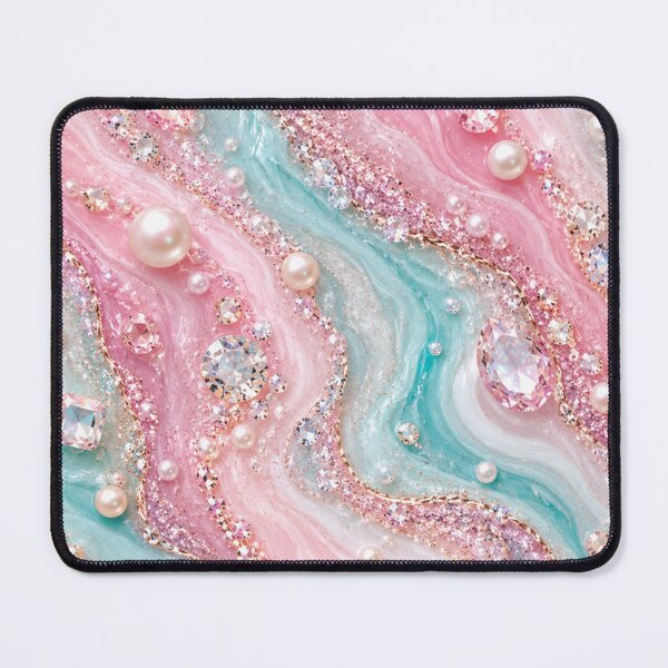 Item preview, Luxury Pearl & Crystal Fluid Art Marble designed and sold by Aramdesing.