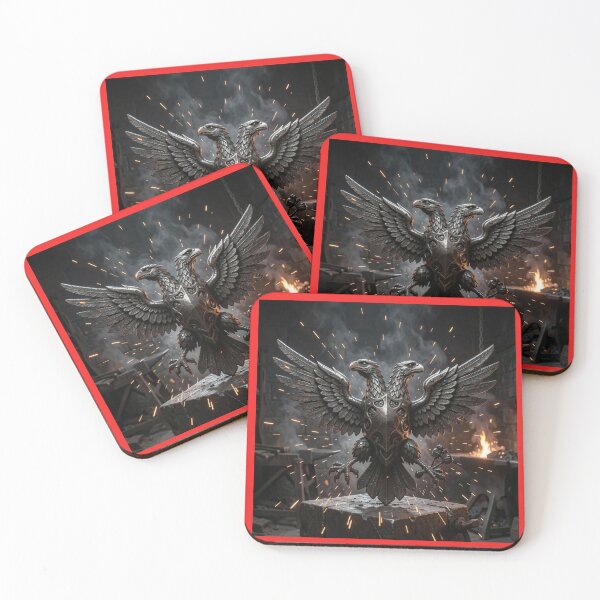 Item preview, Forged Iron Double-Headed Eagle Ancient Symbol Canvas Print designed and sold by TaBogroupsRed.