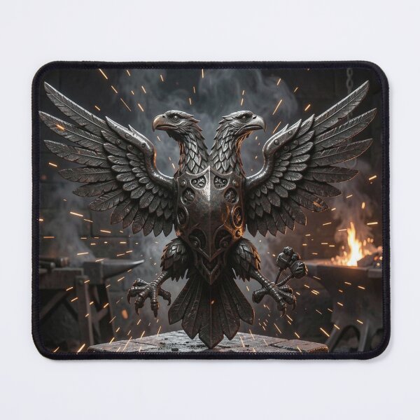 Item preview, Forged Iron Double-Headed Eagle Ancient Symbol Canvas Print designed and sold by TaBogroupsRed.