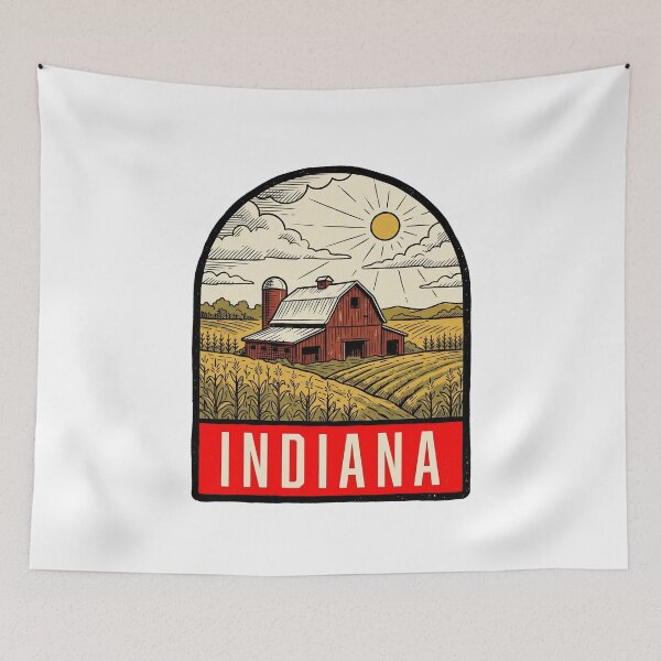 Item preview, Vintage Indiana Farm Barn Retro Travel Design designed and sold by Paper Drip.