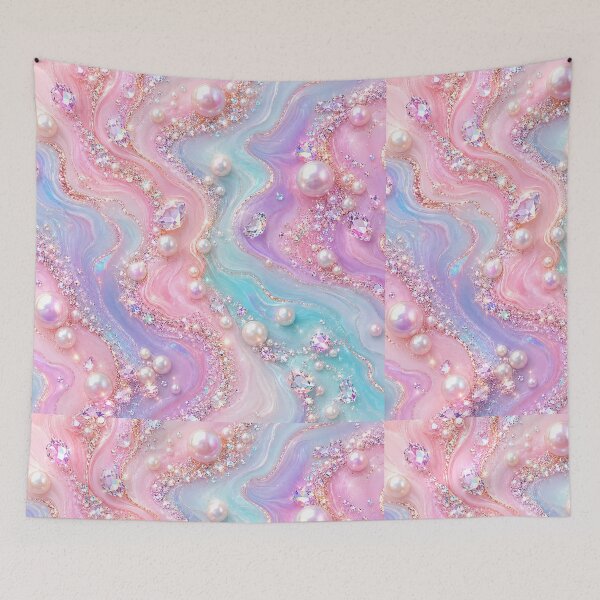 Item preview, Luxury Pearl & Crystal Fluid Art Marble designed and sold by Aramdesing.