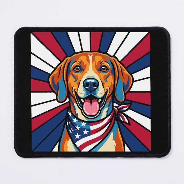Item preview, American Foxhound 4th of July Dog – Patriotic USA Puppy Gift designed and sold by The Real Life Symphony.