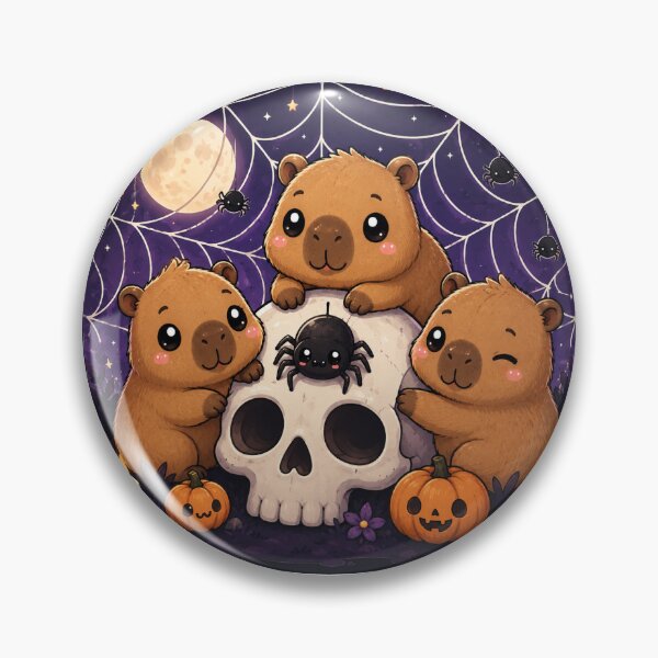 Item preview, Cute Halloween Capybaras with Skull – Kawaii Spooky Season Design designed and sold by AstraDrip Studio.