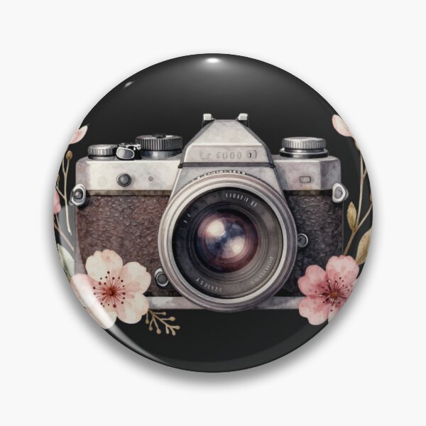 Item preview, Vintage Camera with Cherry Blossoms | Floral Photography Art designed and sold by LinaDesign Store.