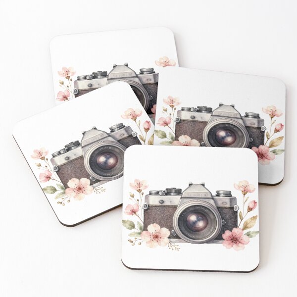 Item preview, Vintage Camera with Cherry Blossoms | Floral Photography Art designed and sold by LinaDesign Store.