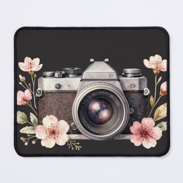 Item preview, Vintage Camera with Cherry Blossoms | Floral Photography Art designed and sold by LinaDesign Store.