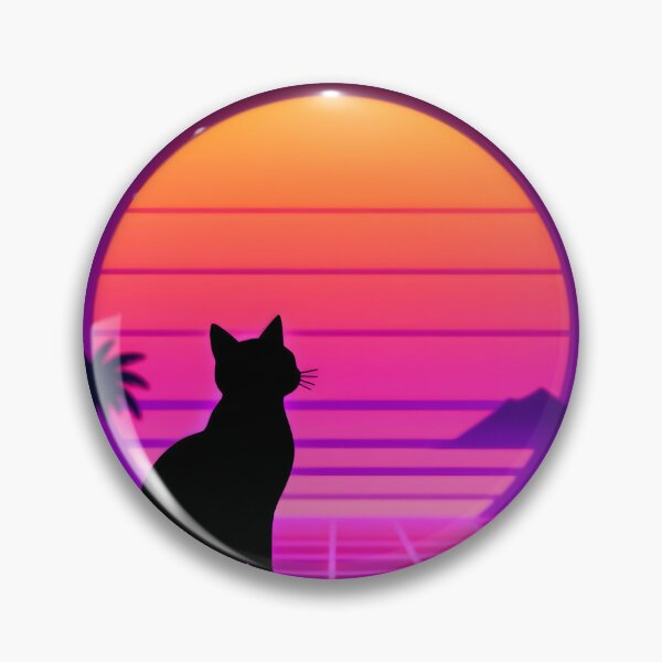 Item preview, Synthwave Cat Sunset designed and sold by GenAnArt.