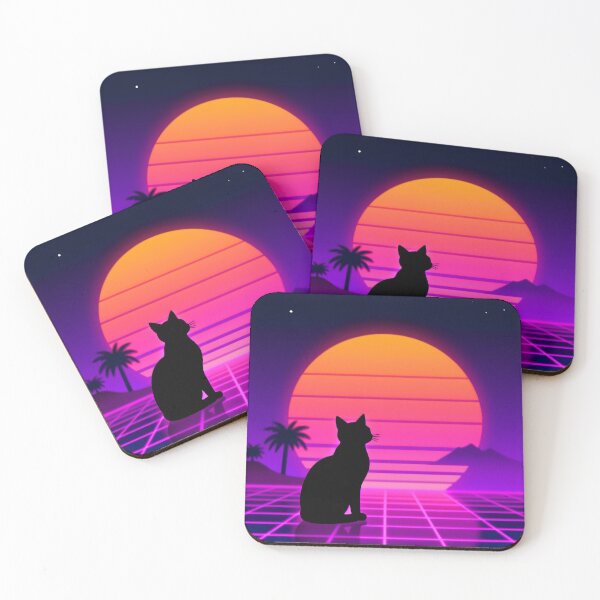 Item preview, Synthwave Cat Sunset designed and sold by GenAnArt.