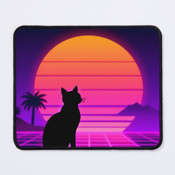 Item preview, Synthwave Cat Sunset designed and sold by GenAnArt.