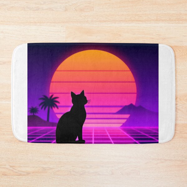 Item preview, Synthwave Cat Sunset designed and sold by GenAnArt.
