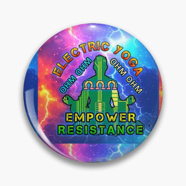 Item preview, Funny Spiritual Electrical Body Meditation Motivational ELECTRIC YOGA EMPOWER RESISTANCE OHM OHM designed and sold by Giulivo Store Graphic.