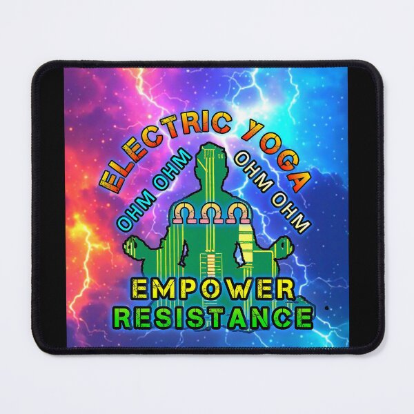 Item preview, Funny Spiritual Electrical Body Meditation Motivational ELECTRIC YOGA EMPOWER RESISTANCE OHM OHM designed and sold by Giulivo Store Graphic.