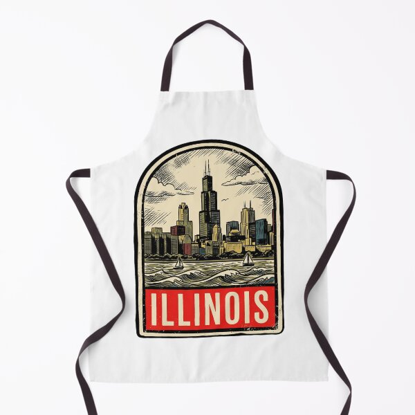 Item preview, Retro Illinois Chicago Skyline Vintage Travel Badge Design designed and sold by Paper Drip.