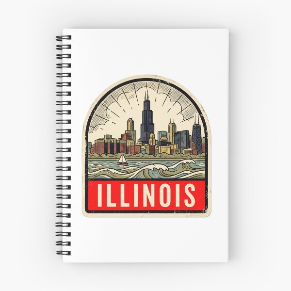 Item preview, Retro Illinois Chicago Skyline Vintage Travel Badge Design designed and sold by Paper Drip.