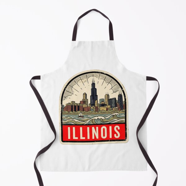 Item preview, Retro Illinois Chicago Skyline Vintage Travel Badge Design designed and sold by Paper Drip.