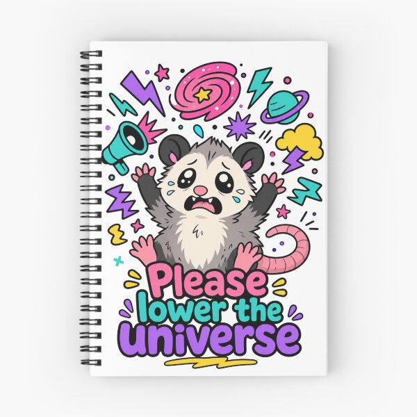 Item preview, Please Lower The Universe Opossum - Neurospicy ADHD & Introvert Humor Sticker designed and sold by VisualArtsOasis.