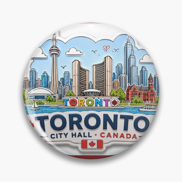 Item preview,  Toronto City Hall Cute 3D Skyline Label  Label Text TORONTO CITY HALL ?? designed and sold by PaintMeWorld.