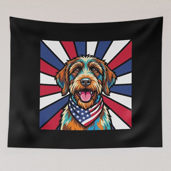 Item preview, Wirehaired Pointing Griffon 4th of July Dog – Patriotic USA Puppy Gift designed and sold by The Real Life Symphony.