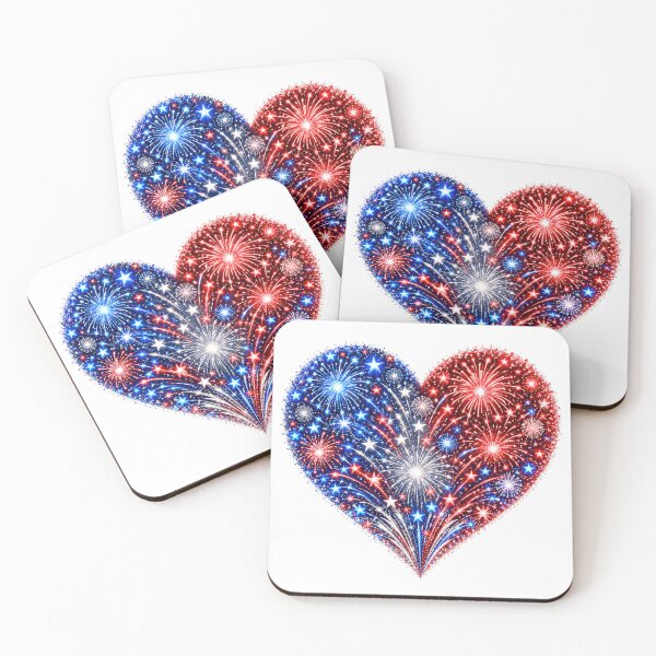 Item preview, Patriotic Firework Heart designed and sold by jgvisualarts.