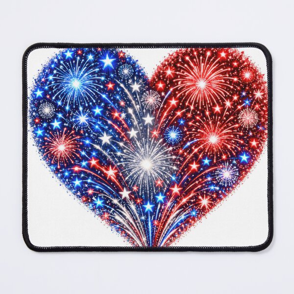 Item preview, Patriotic Firework Heart designed and sold by jgvisualarts.
