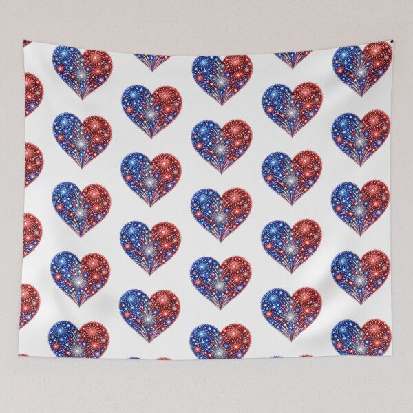 Item preview, Patriotic Firework Heart designed and sold by jgvisualarts.