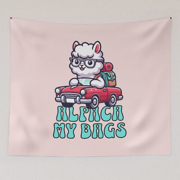 Item preview, Alpaca My Bags Funny Travel Alpaca – Cute Llama Road Trip Design designed and sold by Sachie's Studio.